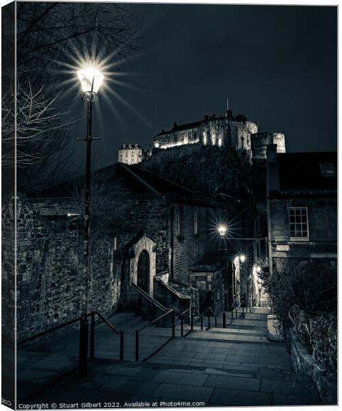 Edinburgh Castle from The Vennel Canvas Print by Stuart Gilbert