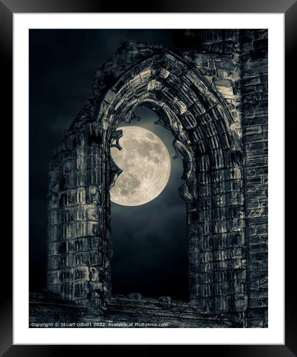 Wolf Moon over St Andrews Framed Mounted Print by Stuart Gilbert