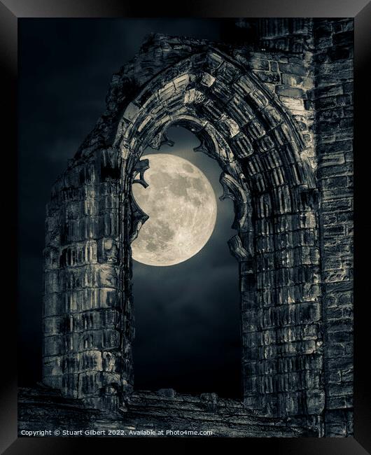 Wolf Moon over St Andrews Framed Print by Stuart Gilbert