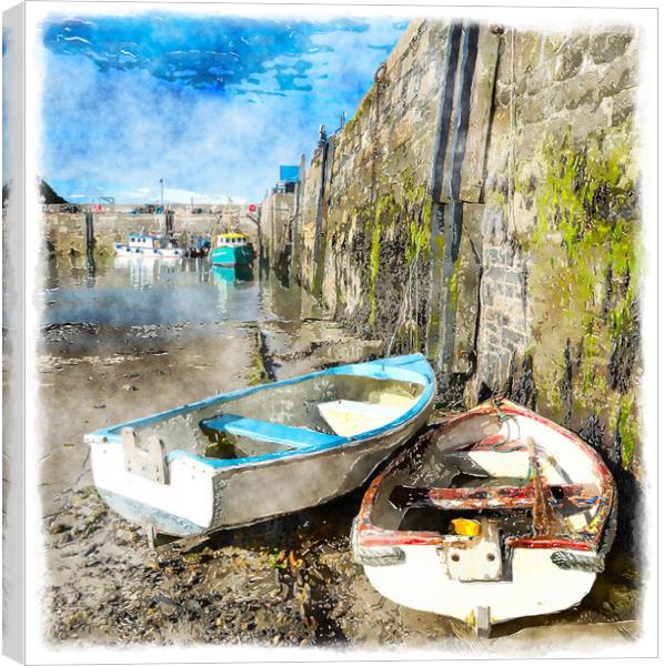 Newquay Harbour Canvas Print by Helen Hotson