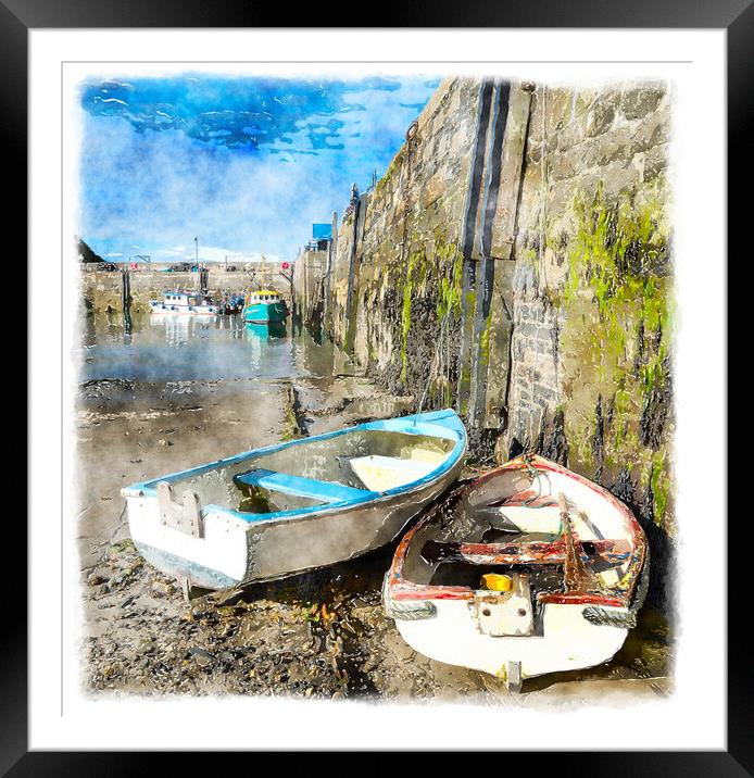 Newquay Harbour Framed Mounted Print by Helen Hotson