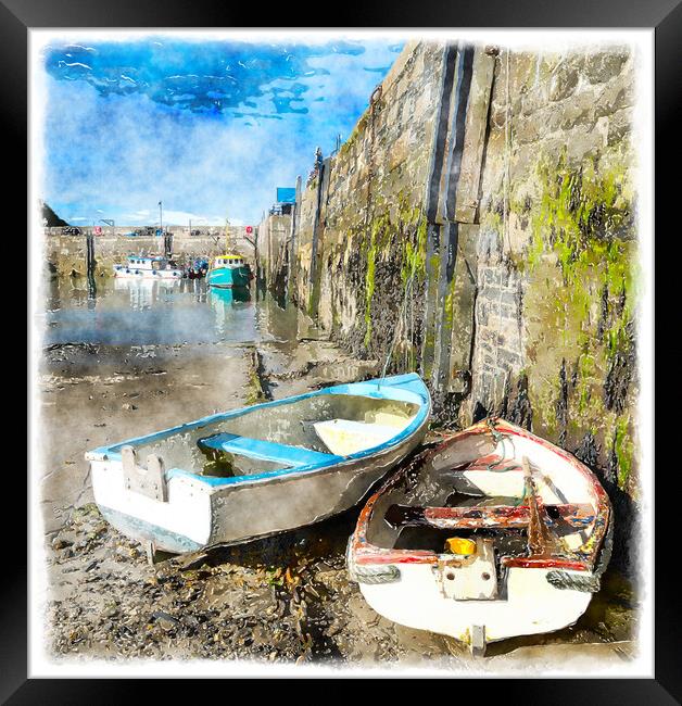 Newquay Harbour Framed Print by Helen Hotson