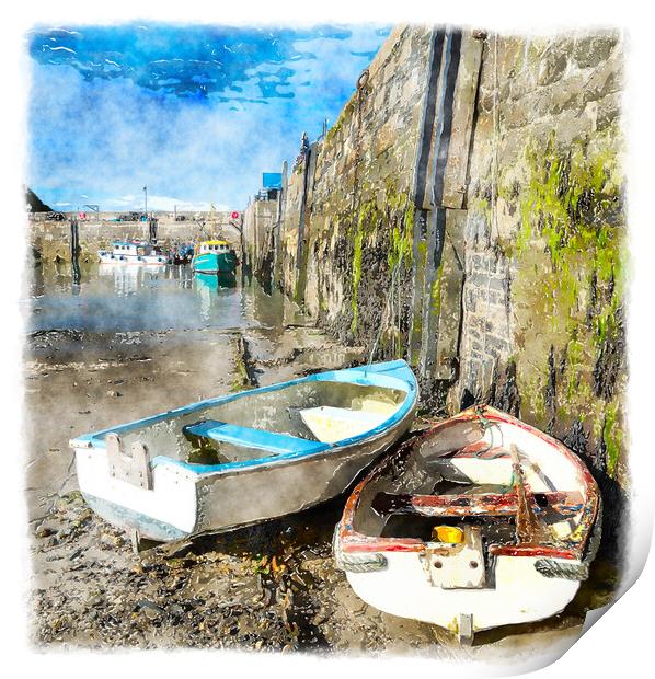 Newquay Harbour Print by Helen Hotson