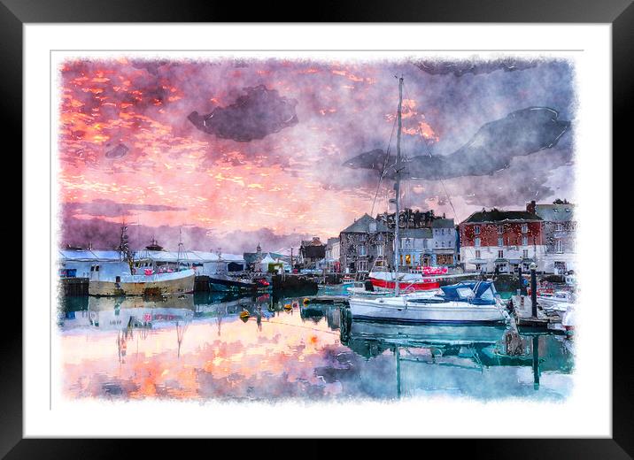 Padstow in Cornwall Framed Mounted Print by Helen Hotson