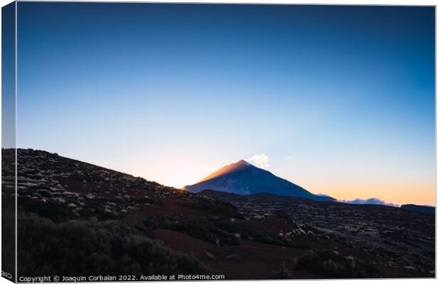 Mount Teide seen in the distance, formed by a volcano Canvas Print by Joaquin Corbalan