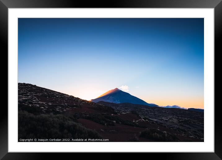 Mount Teide seen in the distance, formed by a volcano Framed Mounted Print by Joaquin Corbalan