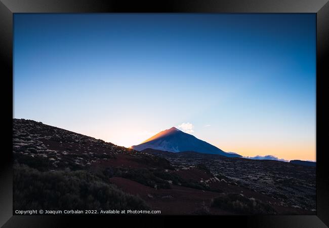 Mount Teide seen in the distance, formed by a volcano Framed Print by Joaquin Corbalan