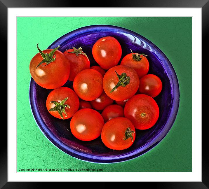 Bowl of tomatoes Framed Mounted Print by Robert Gipson