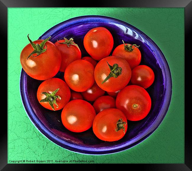 Bowl of tomatoes Framed Print by Robert Gipson