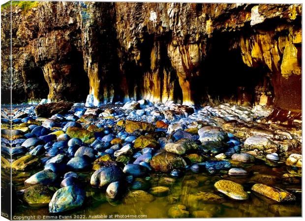Pendine Rock formations Canvas Print by Emma Evans