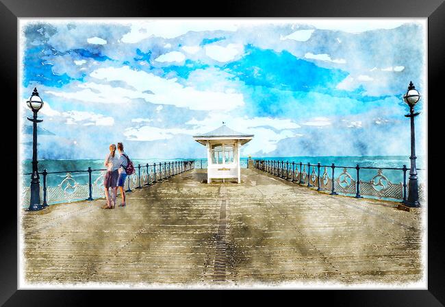 Victorian Seaside Pier Framed Print by Helen Hotson
