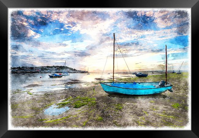 Low Tide at Instow in North Devon Framed Print by Helen Hotson