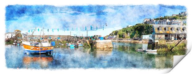 Mevagissey Harbour Print by Helen Hotson