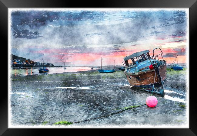 Sunset at Instow Framed Print by Helen Hotson
