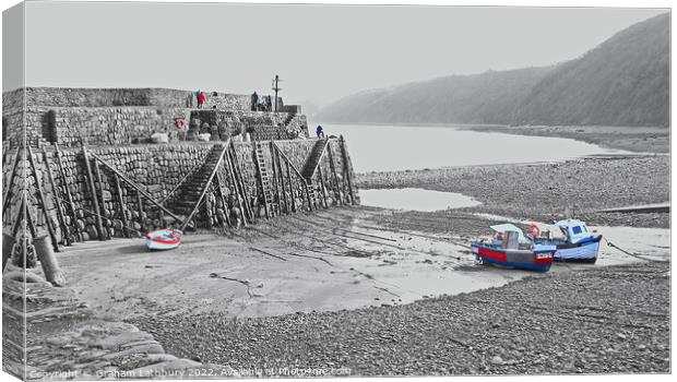Clovelly Harbour Wall Canvas Print by Graham Lathbury