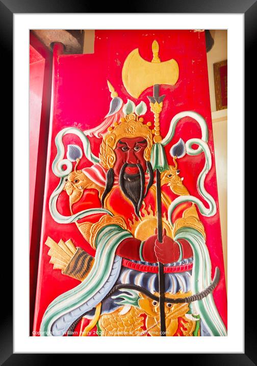 Guan Yu Door Tin Hau Temple,Sea Godess, Stanley, Hong Kong Framed Mounted Print by William Perry