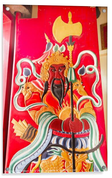 Guan Yu Door Tin Hau Temple,Sea Godess, Stanley, Hong Kong Acrylic by William Perry