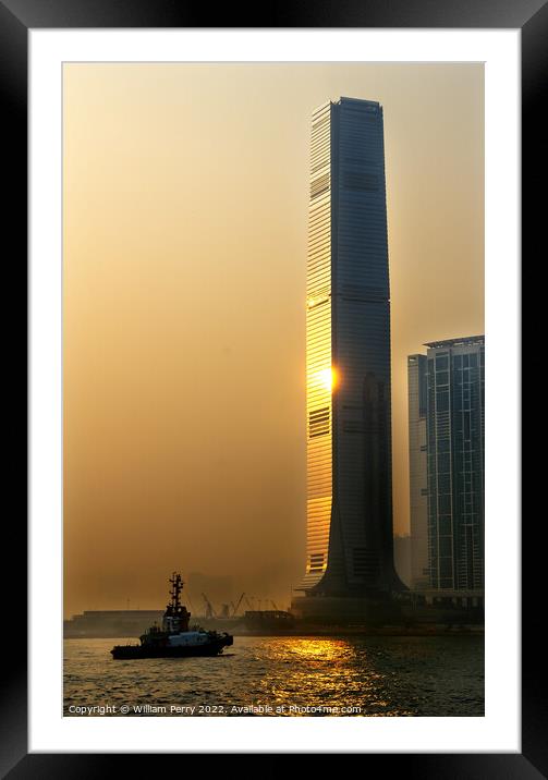 International Commerce Center ICC Building Kowloon Hong Kong Har Framed Mounted Print by William Perry