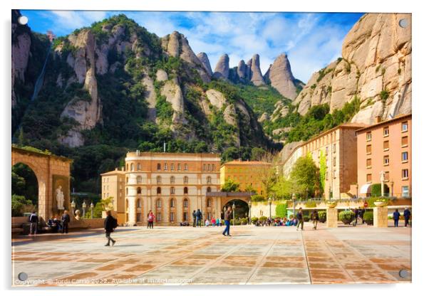 Montserrat Monastery and its tourist complex.- Orton glow Editio Acrylic by Jordi Carrio