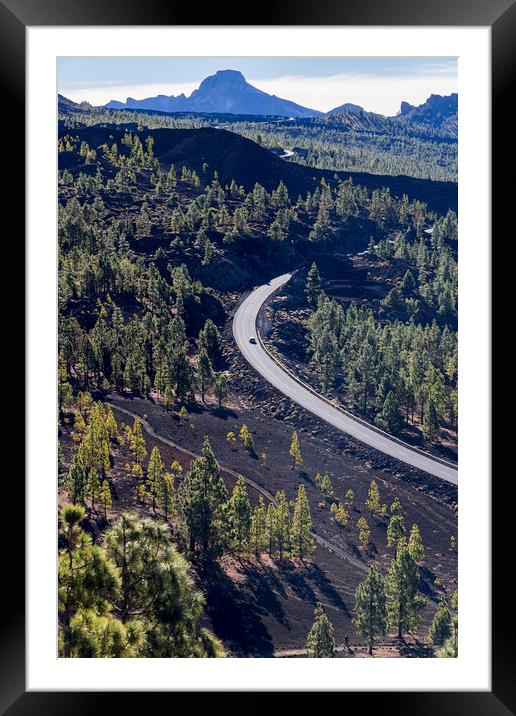 Road through Teide national park Tenerife Framed Mounted Print by Phil Crean