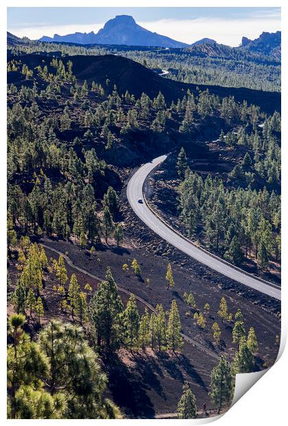 Road through Teide national park Tenerife Print by Phil Crean