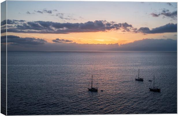 Boats at dusk Tenerife Canvas Print by Phil Crean