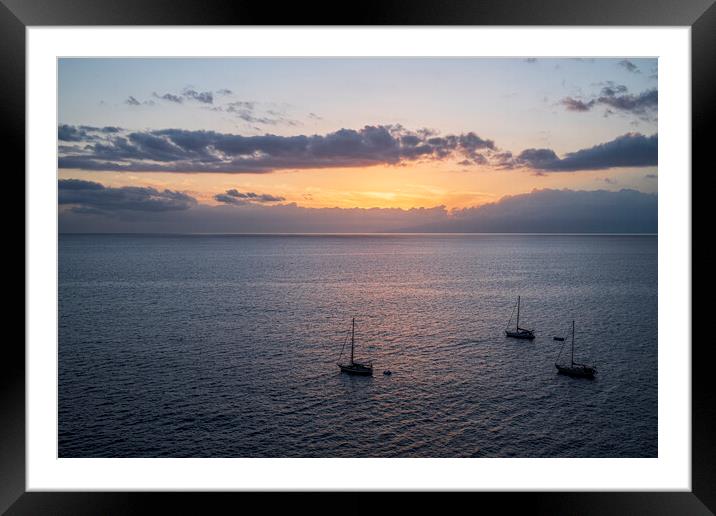 Boats at dusk Tenerife Framed Mounted Print by Phil Crean
