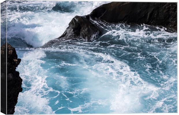 Abstract seascape swirling seas Tenerife Canvas Print by Phil Crean