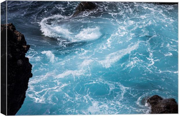 Abstract seascape swirling seas Tenerife Canvas Print by Phil Crean