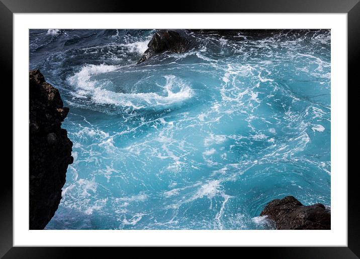 Abstract seascape swirling seas Tenerife Framed Mounted Print by Phil Crean