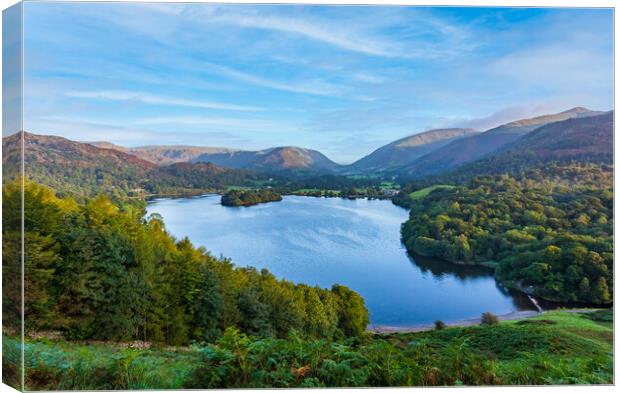 Lake Grasmere in early morning in Lake District Canvas Print by Steve Heap