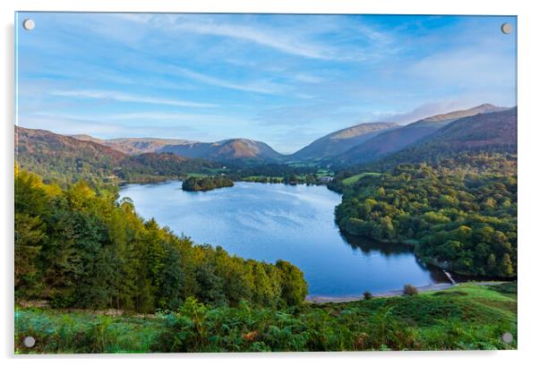 Lake Grasmere in early morning in Lake District Acrylic by Steve Heap