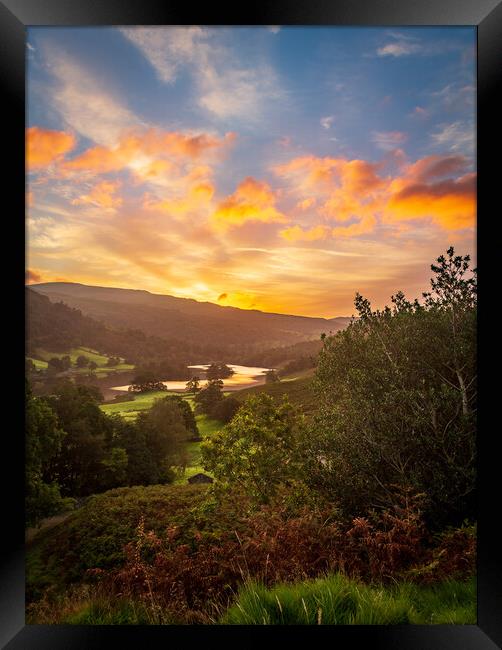 Sunrise over Rydal Water in Lake District Framed Print by Steve Heap