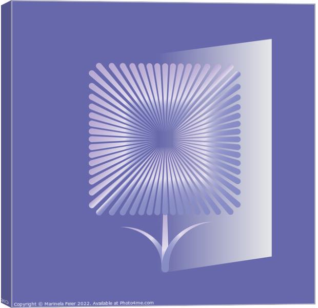 Violet square flower Canvas Print by Marinela Feier