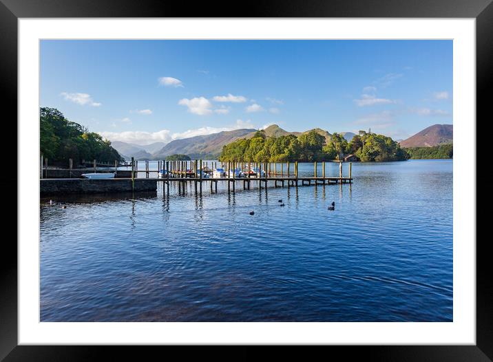 Boats on Derwent Water in Lake District Framed Mounted Print by Steve Heap