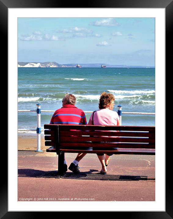Restful seat, Weymouth, Dorset, UK. Framed Mounted Print by john hill