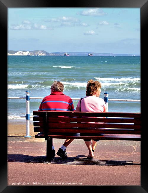 Restful seat, Weymouth, Dorset, UK. Framed Print by john hill