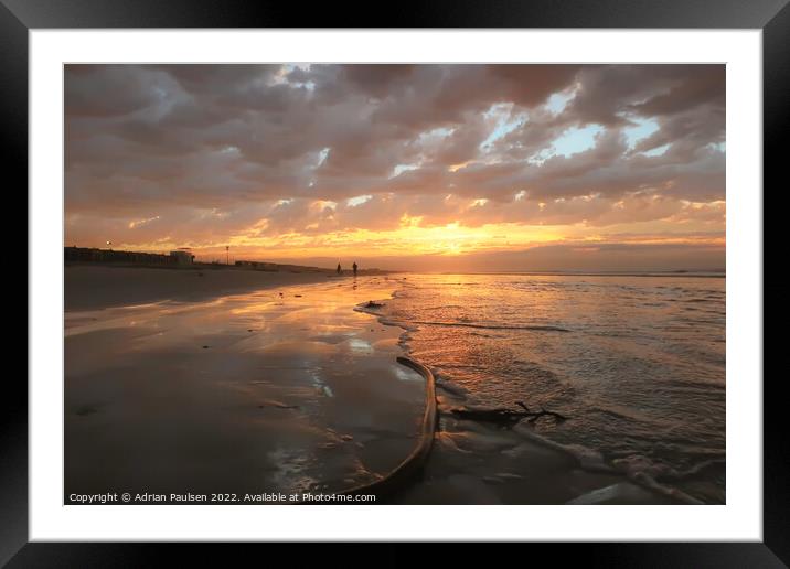 Sunrise over Muizenberg Beach Framed Mounted Print by Adrian Paulsen
