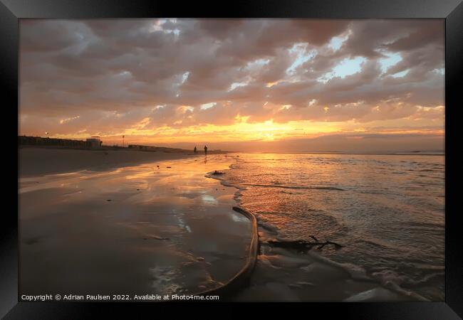 Sunrise over Muizenberg Beach Framed Print by Adrian Paulsen