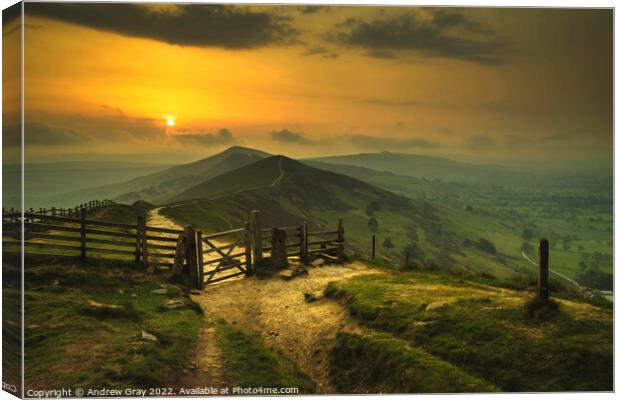 Great Ridge Dawn  Canvas Print by Andy Gray