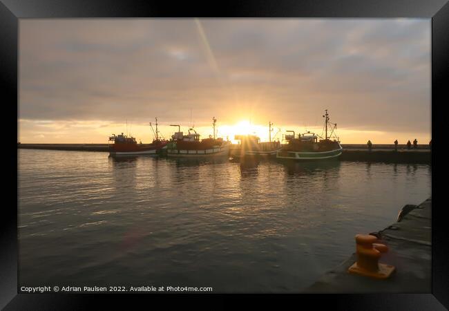 Sunrise at Kalk Bay Harbour Framed Print by Adrian Paulsen