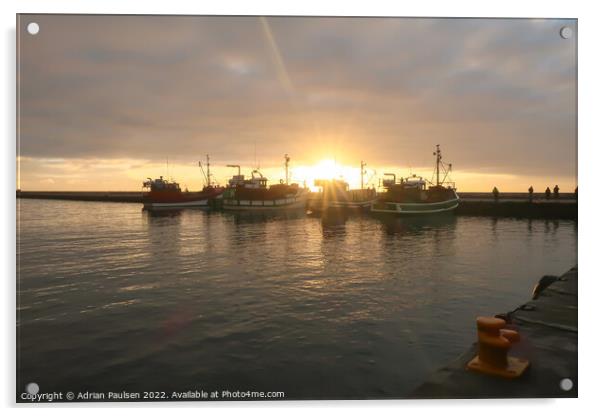 Sunrise at Kalk Bay Harbour Acrylic by Adrian Paulsen