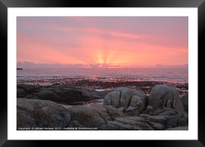 Sunset at Camps Bay Beach Framed Mounted Print by Adrian Paulsen