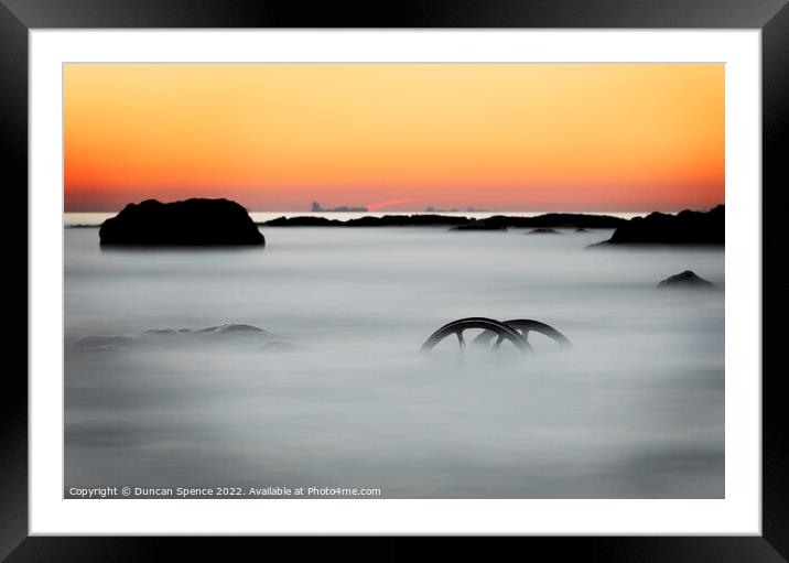 Tequila Sunrise at Chemical Beach, Seaham Framed Mounted Print by Duncan Spence