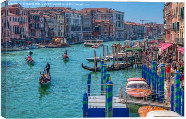 A view of the Grand Canal Venice Canvas Print by Navin Mistry