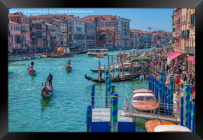 A view of the Grand Canal Venice Framed Print by Navin Mistry