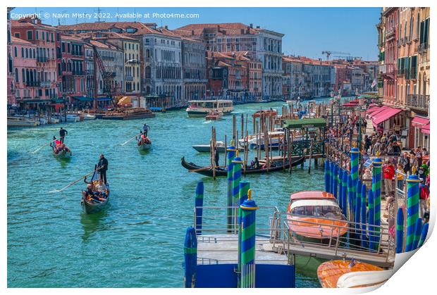 A view of the Grand Canal Venice Print by Navin Mistry