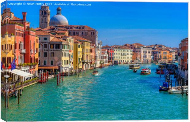 The Grand Canal Venice Italy  Canvas Print by Navin Mistry