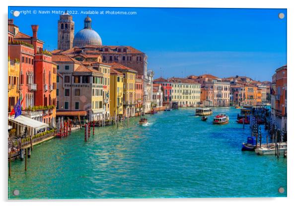 The Grand Canal Venice Italy  Acrylic by Navin Mistry