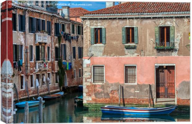 A scene from the back streets of Venice  Canvas Print by Navin Mistry